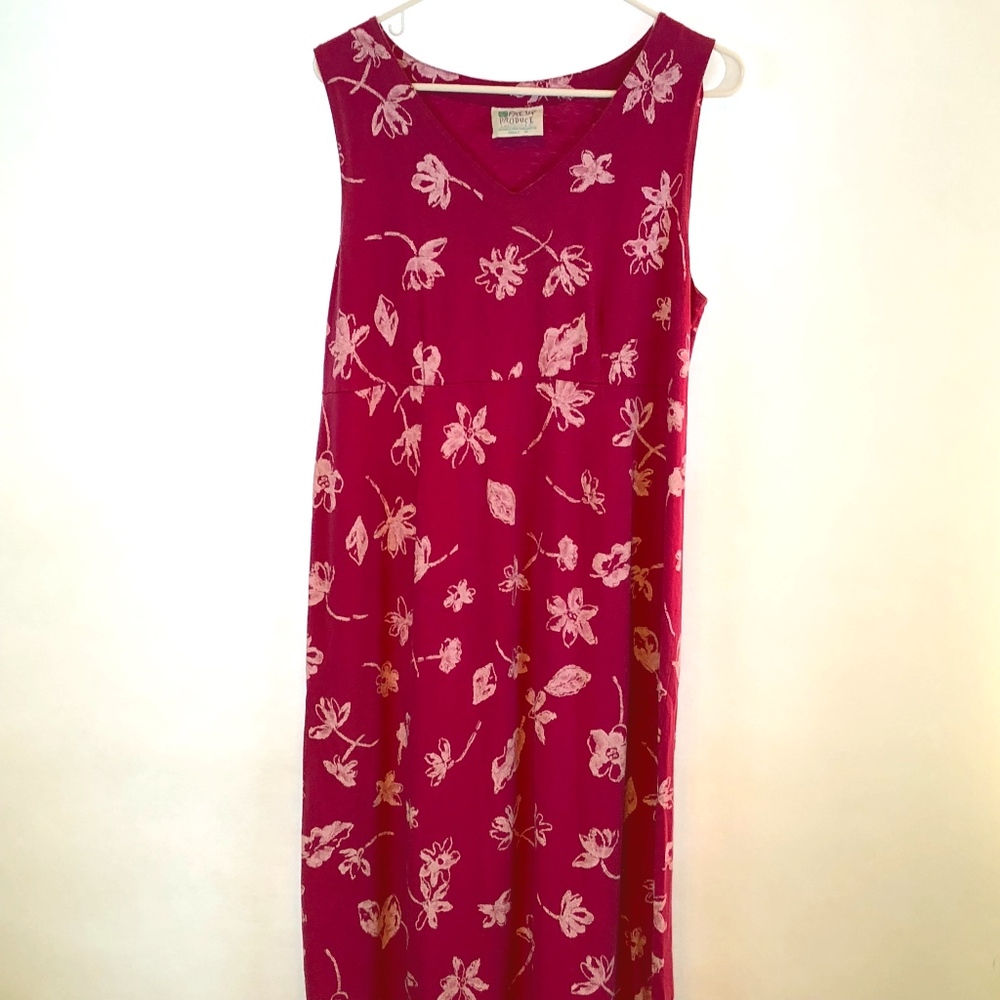 Hot Pink Fresh Produce Floral Maxi Dress Size Med